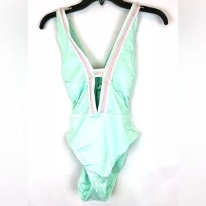 Soluna Swim Women’s Size Small Mint Green One Piece Swimsuit